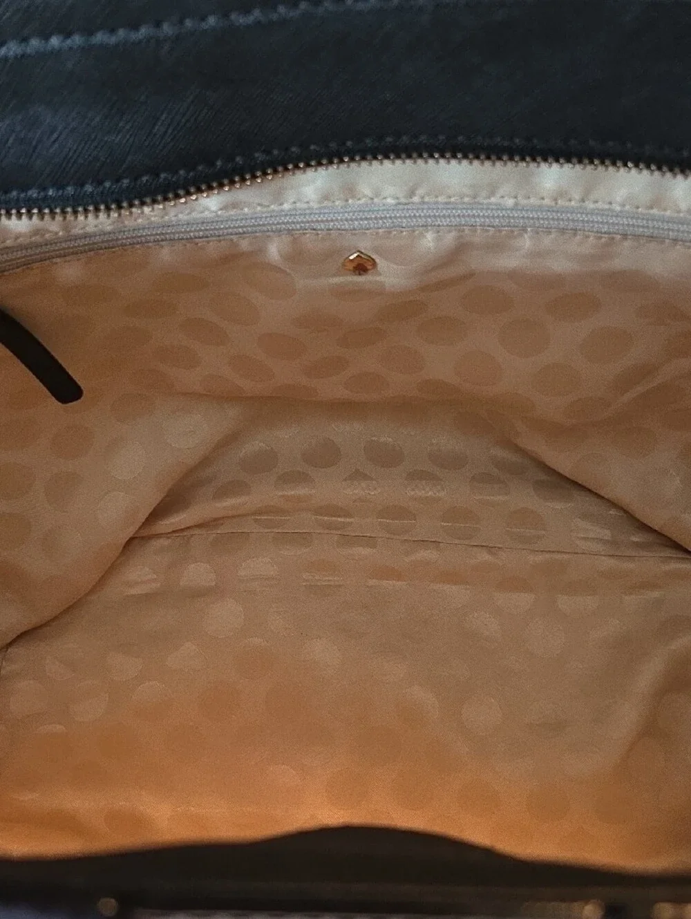 kate spade Black and Cream Center-Stripe Leather Tote